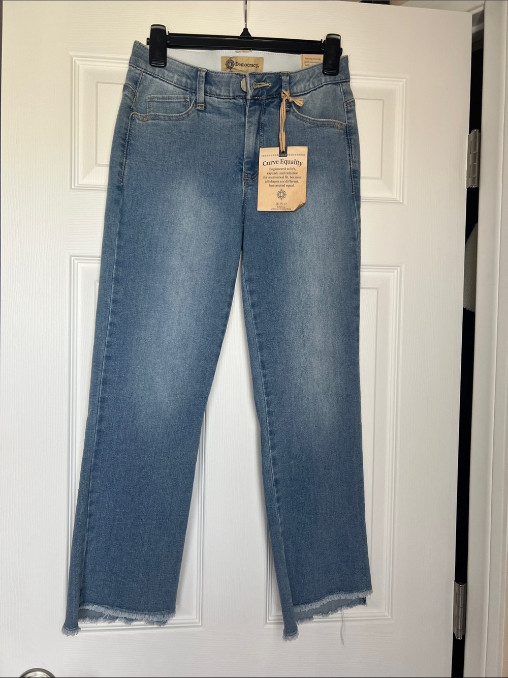 Democracy Light Blue Straight Raw Hem Jeans